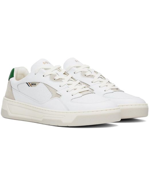 メンズ Boss ホワイト Aiden スニーカー Black