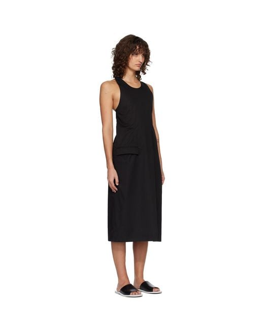 Rier Black Apron Midi Dress