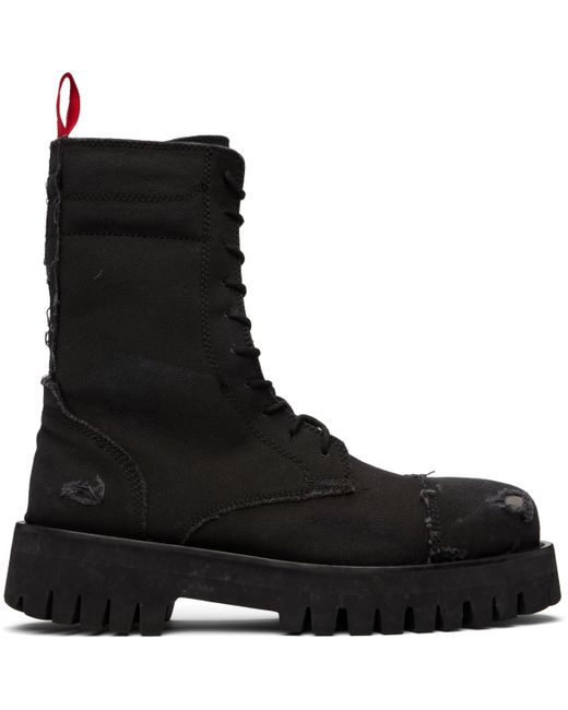 424 Black Canvas X Boots for men