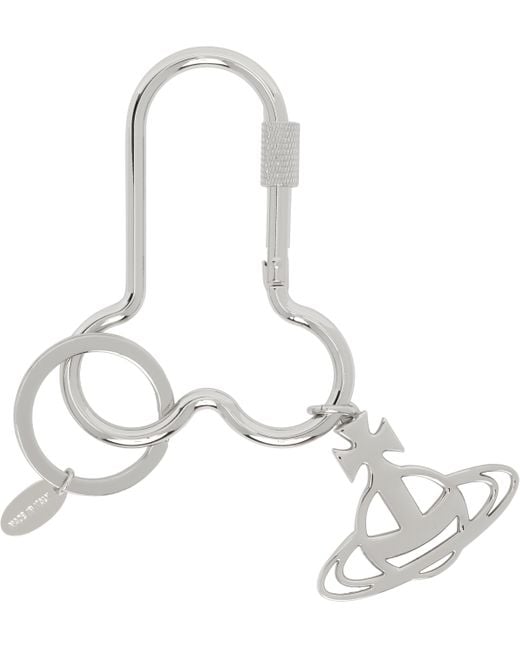 Vivienne Westwood White Penis Carabiner Keychain for men