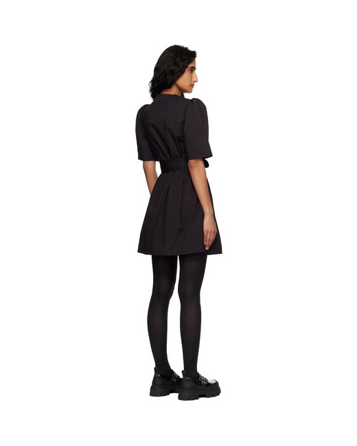 Ganni Black Cotton Minidress