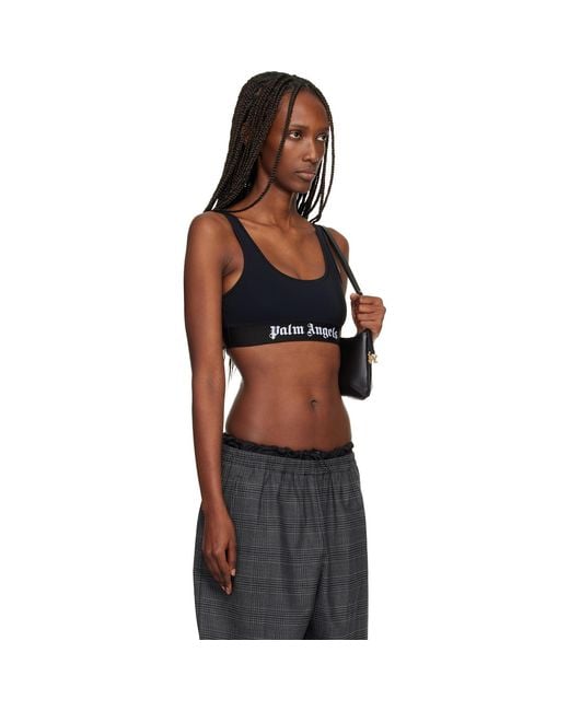Palm Angels Black Classic Logo Sport Bra