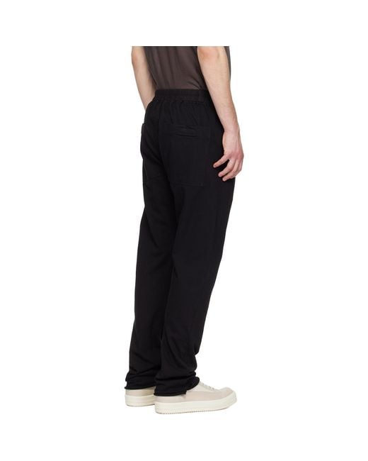 Rick Owens Black Temple Berlin Drawstring Sweatpants for men