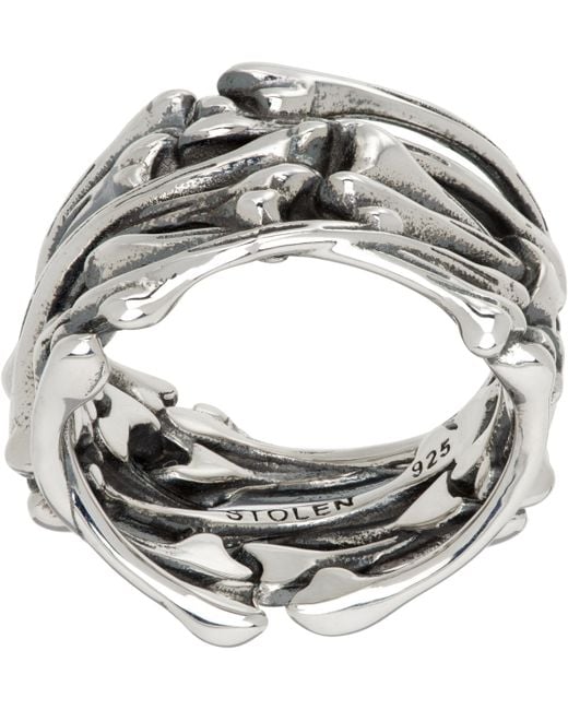 Stolen Girlfriends Club Metallic Skeletal Band Ring for men