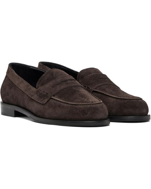 Aeyde Black Oscar Suede Loafers