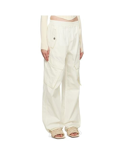 Dion Lee Natural White Elasticized Trousers