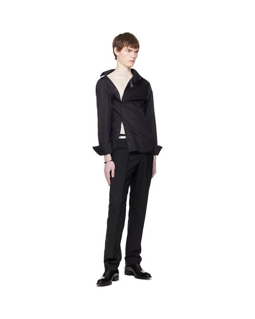 HODAKOVA Black Asymmetric Shirt for men
