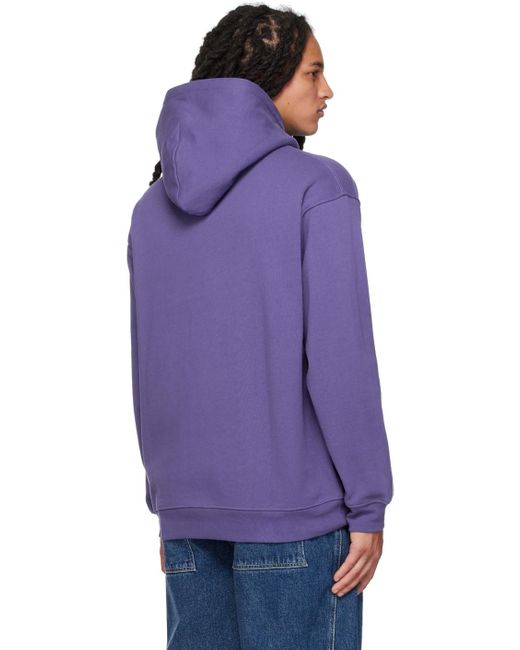 Dime Purple Embroide Hoodie for men