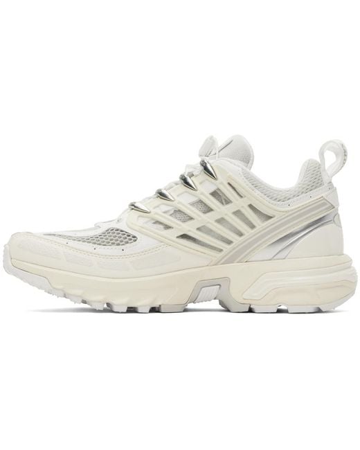 メンズ Salomon ホワイト＆シルバー Acs Pro スニーカー Black