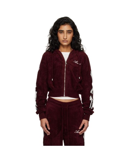 Amiri Red Burgundy Bones Track Jacket
