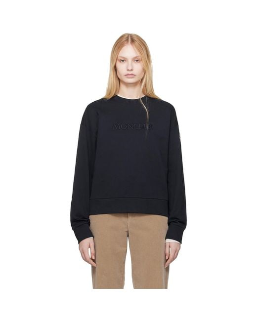 Moncler Black Embroide Logo Sweatshirt