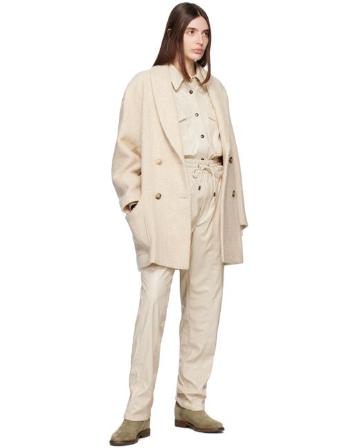 Isabel Marant Natural Brina Drawstring Casual Pants