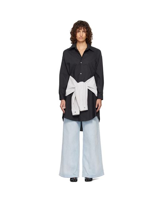 MM6 by Maison Margiela Black Multi Wear Cotton Poplin Minidress