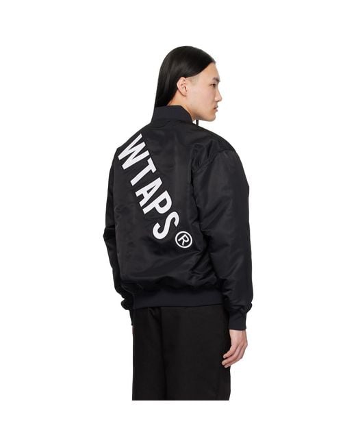 (w)taps Black 'Team' Varsity Jacket for men