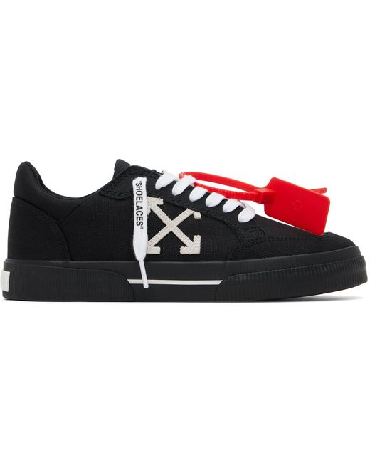 Off-White c/o Virgil Abloh Black Vulcanized Low Canvas Sneakers for men