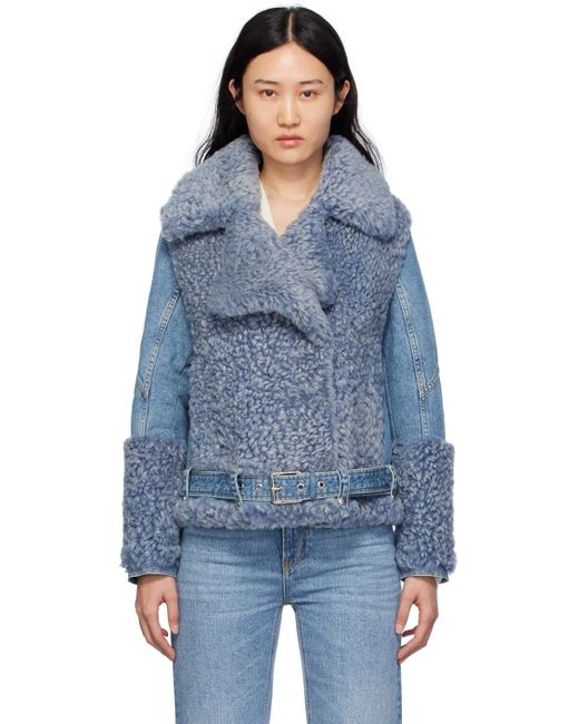 Chloé Blue Shearling And Denim Jacket