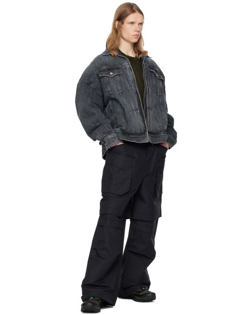 Juun.J Black Zipper Trucker Denim Jacket for men