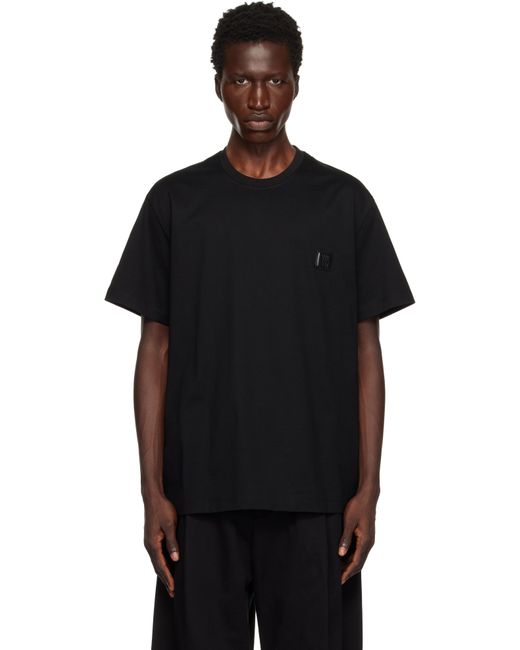 メンズ Wooyoungmi ブラック Wave グラフィック バックロゴ Tシャツ Black