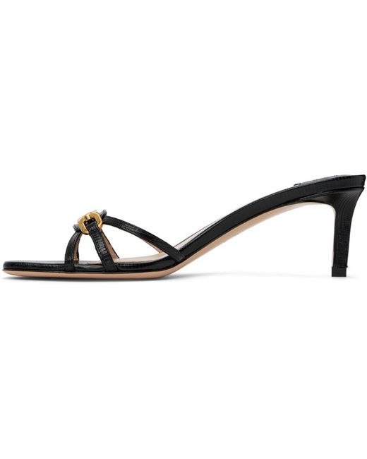 Tom Ford Black Stamped Lizard Whitney Mules