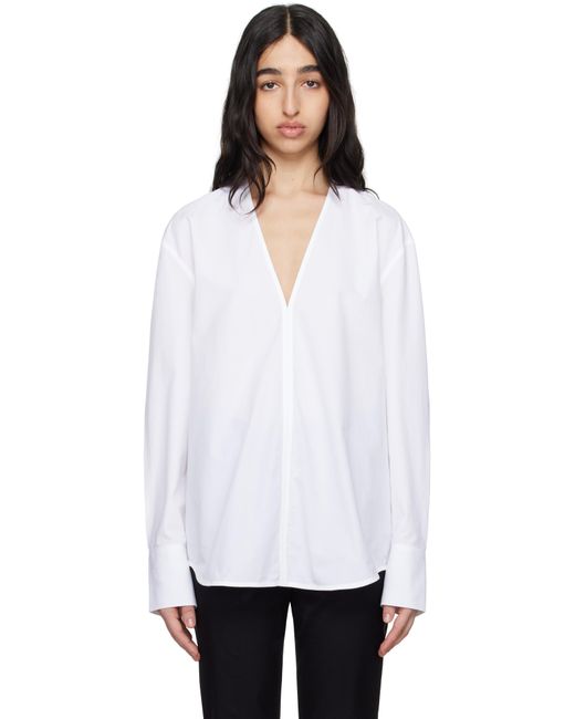 Chemise Blanche À Col En V Totême  en coloris White