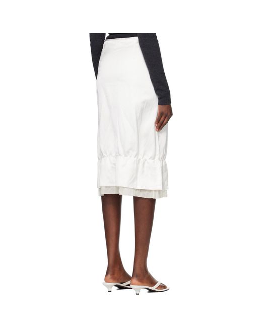 Totême Black Layered Satin Midi Skirt