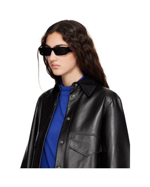 Prada Gray Rectangular Sunglasses