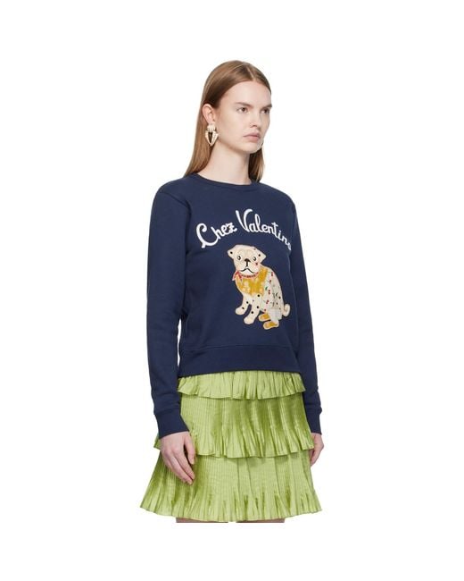 Valentino Blue 'Le Chien De La Maison' Sweatshirt