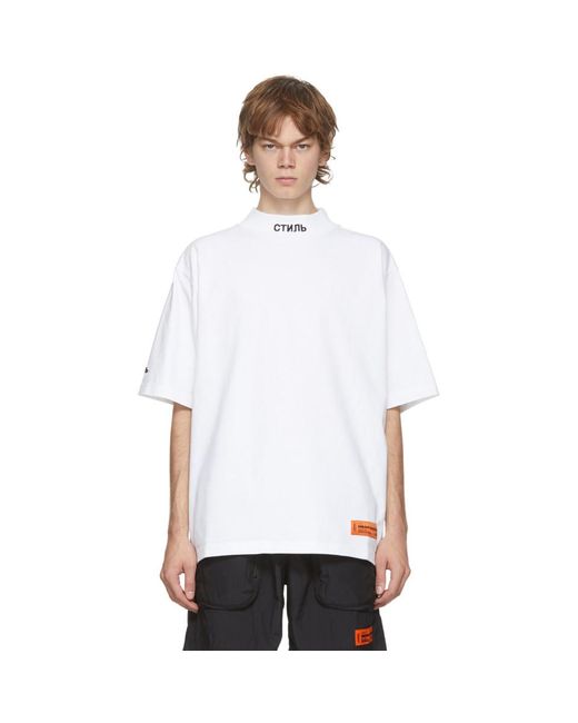 Download Heron Preston Cotton White Style Mock Neck T-shirt for Men ...