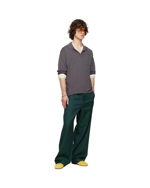 Sanderlak Green Tailored Drawstring Trousers for men