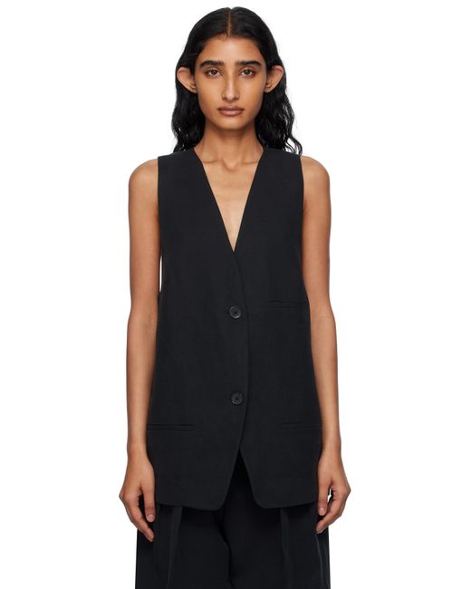 Frankie Shop Black Melrose Linen Vest