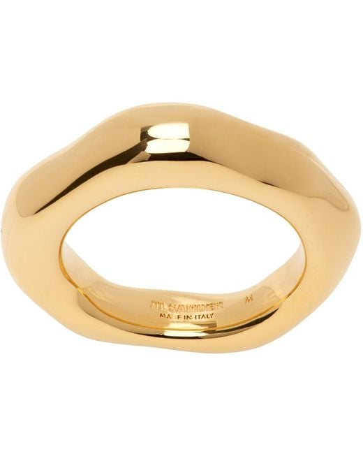 Jil Sander Metallic Gold New Lightness Ring for men
