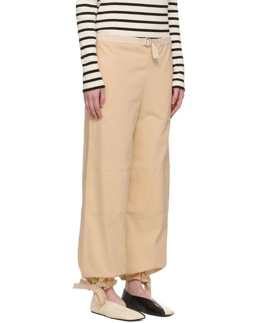 Jil Sander Natural Yellow Belted Trousers