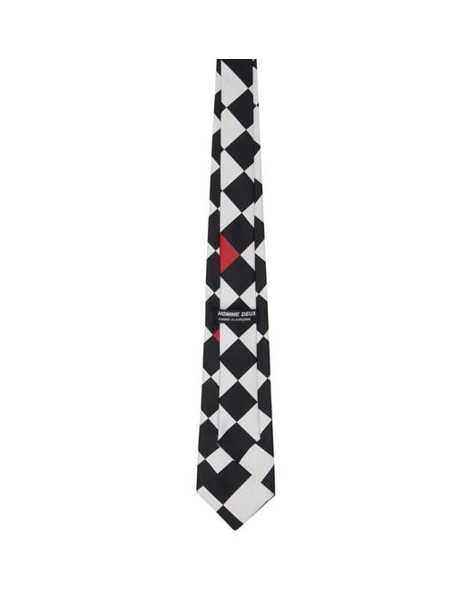 Comme des Garçons Black Silk Geometric Pattern Tie for men