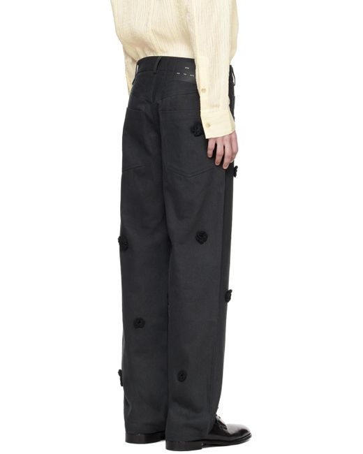 Song For The Mute Black Daisy Trousers for men