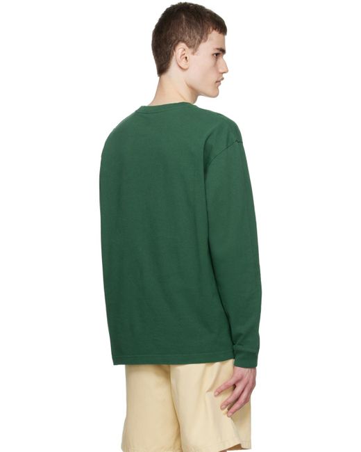 Maison Kitsuné Green Fox Head Long Sleeve T-shirt for men