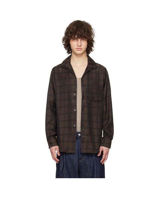 Needles Black Italian Collar Shirt for men