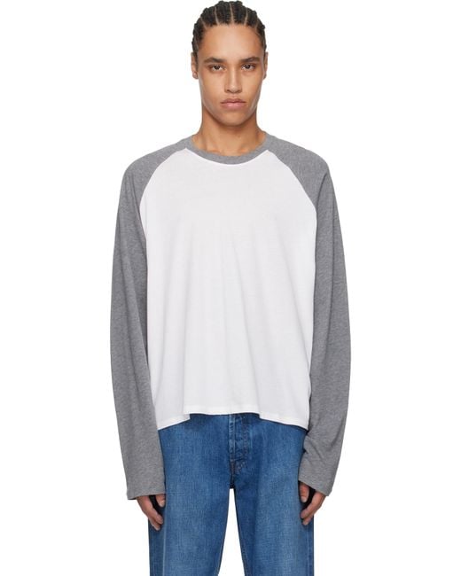 THE ROW ザロウ Jameson長袖カットソー メンズ The Row ホワイト＆グレー Jameson Tシャツ ブラック | Lyst