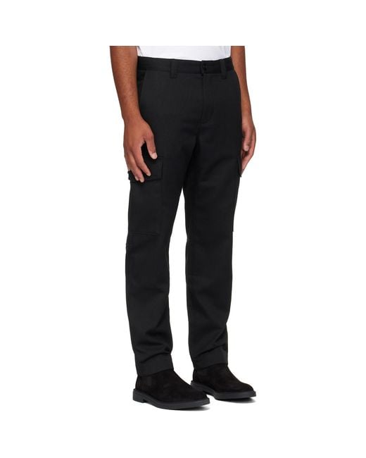 Boss Black Gabardine Cargo Pants for men