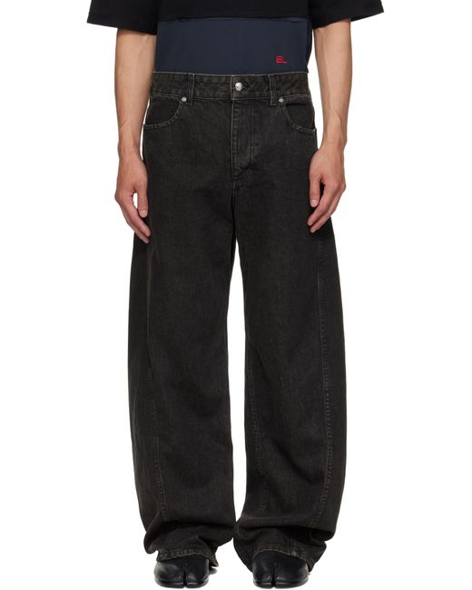 Eckhaus Latta Black Bend Jeans for men