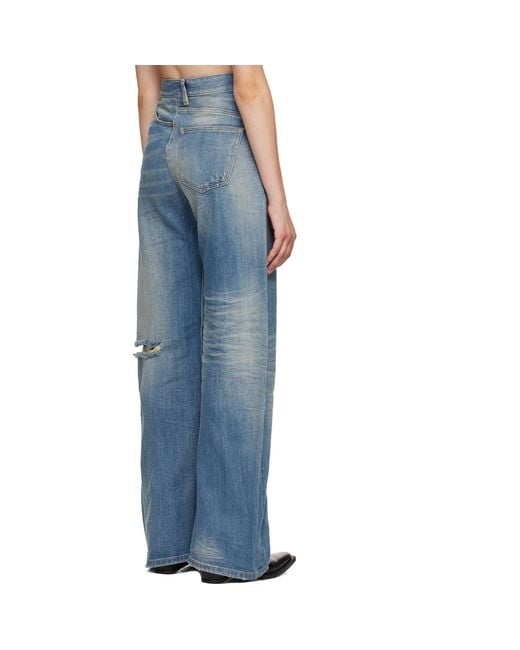 MM6 by Maison Margiela Blue Sideways Denim Jeans