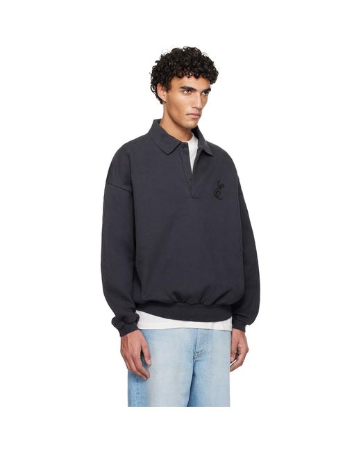 Fear Of God Black Holiday Embroidered Classic Polo for men