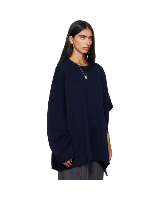 Lisa Yang Blue Din Cape Sweater