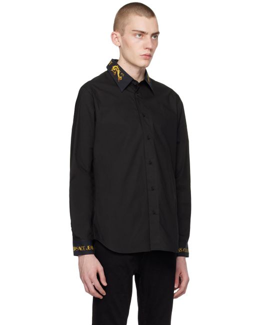 Chemise noire à motif watercolor couture Versace pour homme en coloris Black