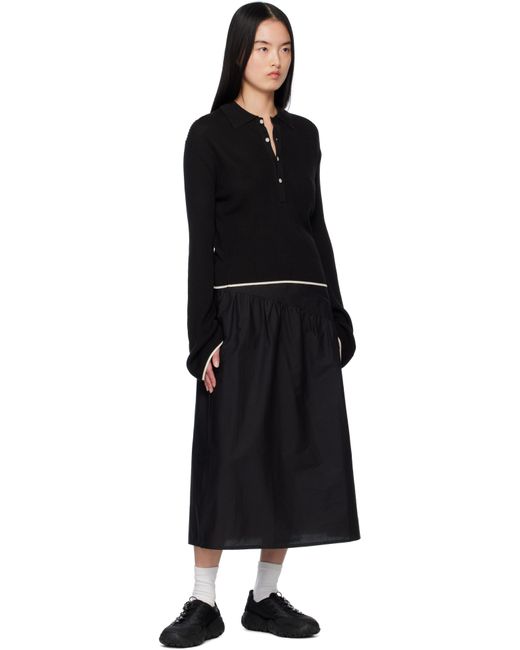 Soulland ブラック Kiki ニットポロシャツ Black