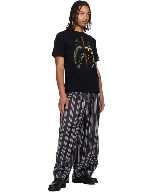 A Bathing Ape Black 1St Camo Separate Shark T-Shirt for men