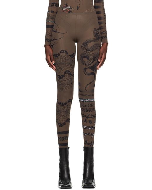 Jean Paul Gaultier Black Brown Knwls Edition leggings