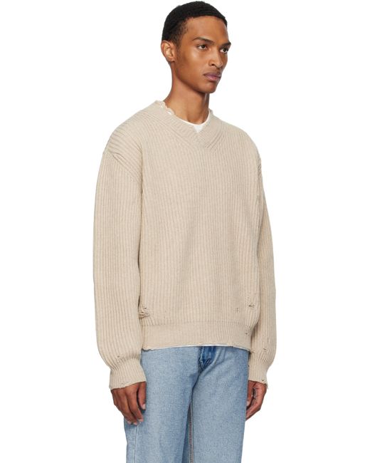 Pull En Tricot Côtelé De Laine MM6 by Maison Martin Margiela pour homme en coloris Blue