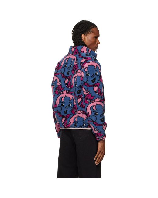 Chopova Lowena Blue Cheeky Girl Fitted Fleece Jacket for men