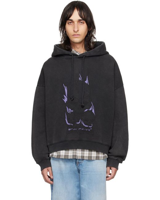 Acne Black Graphic Hoodie for men