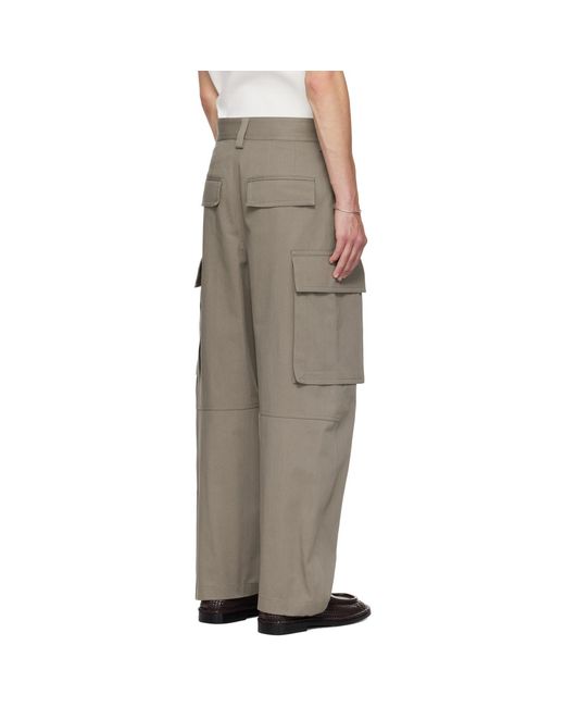 Bottega Veneta Multicolor Taupe Cotton Twill Cargo Pants for men